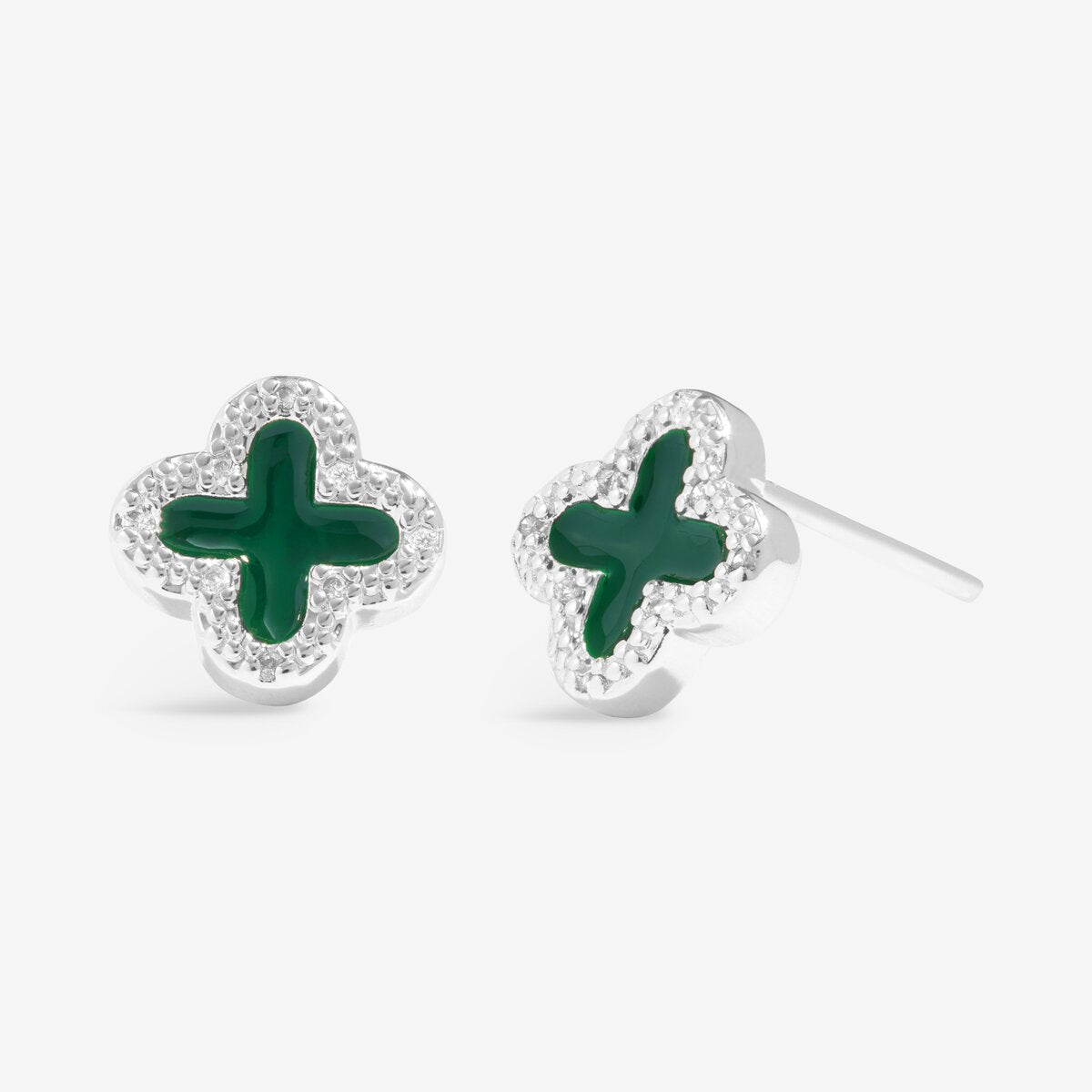 Moments To Shine 'Lucky' Stud Earrings In Silver Plating 10329