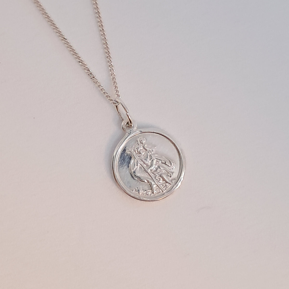 Sterling Silver St. Christopher Pendant & Chain