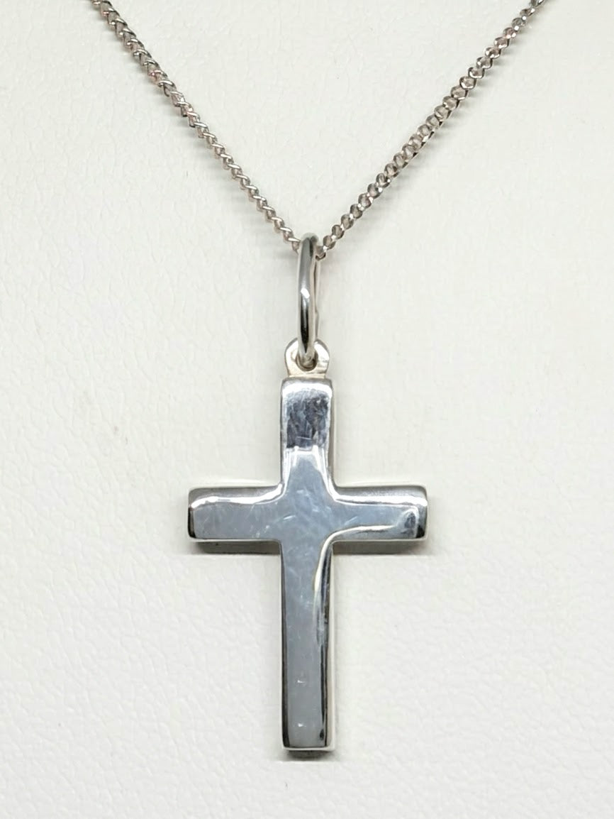 Sterling Silver Plain Cross and Chain