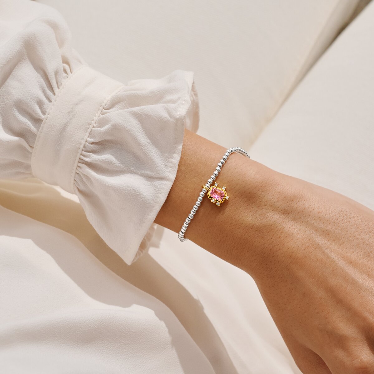 A Little 'You Make The Whole Place Shimmer' Bracelet In Silver and Gold Plating 10209