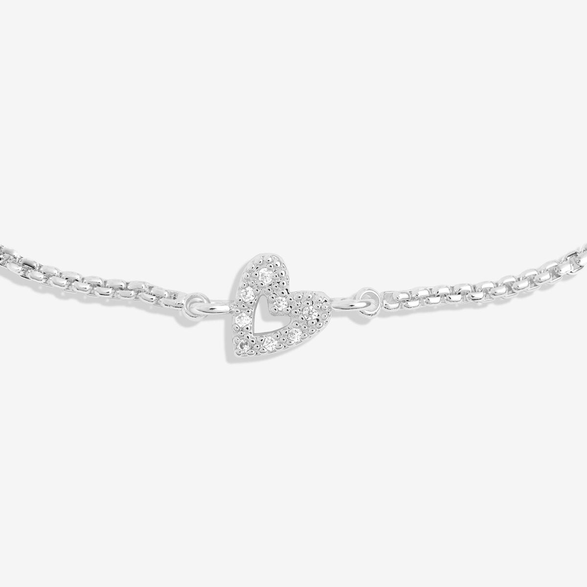 Classic Collection Pavé Offset Heart Bracelet In Silver Plating 10265