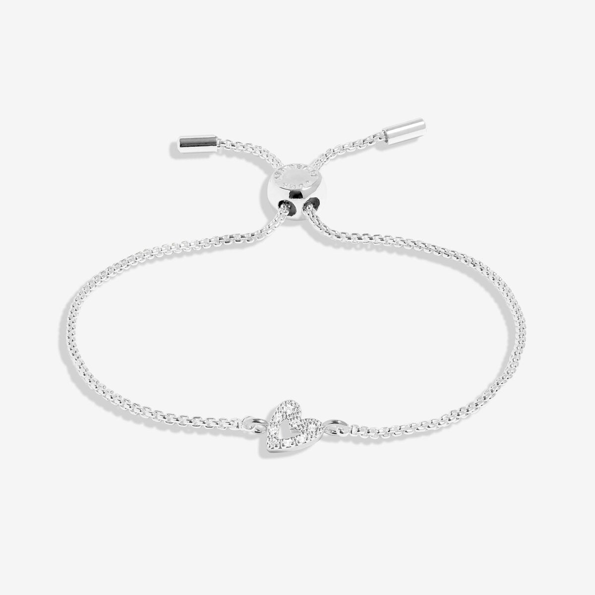 Classic Collection Pavé Offset Heart Bracelet In Silver Plating 10265