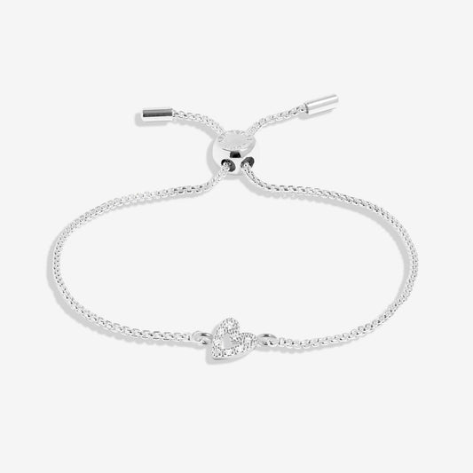 Classic Collection Pavé Offset Heart Bracelet In Silver Plating 10265