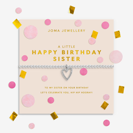 Confetti A Little 'Happy Birthday Sister' Bracelet In Silver Plating 10304