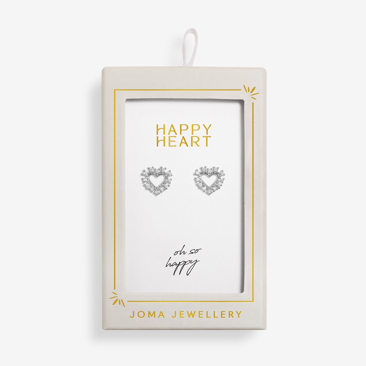 Moments To Shine 'Happy Heart' Stud Earrings In Silver Plating