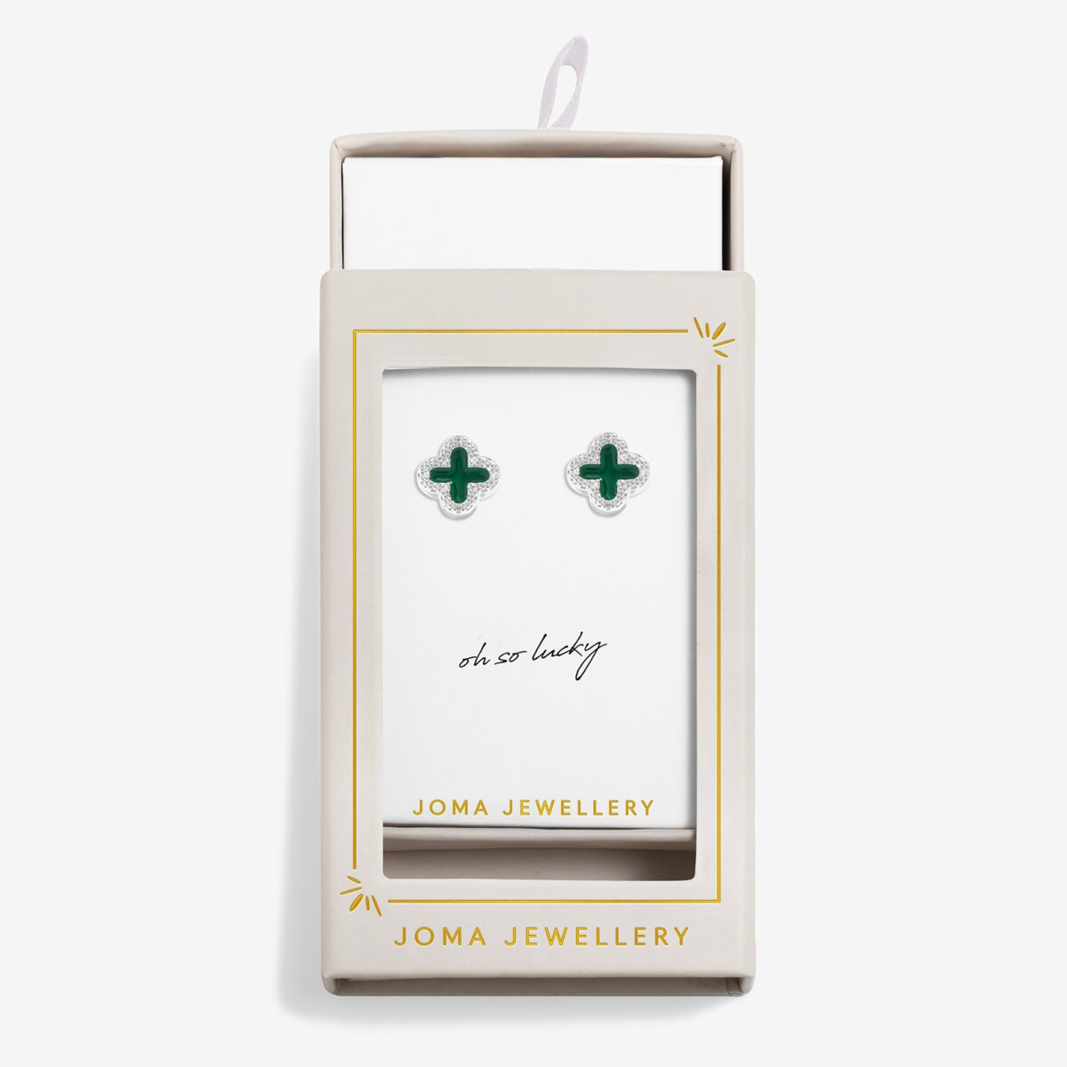 Moments To Shine 'Lucky' Stud Earrings In Silver Plating 10329