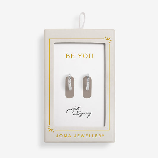 Moments To Shine 'Be You' Hoop Earrings In Silver Plating 10331