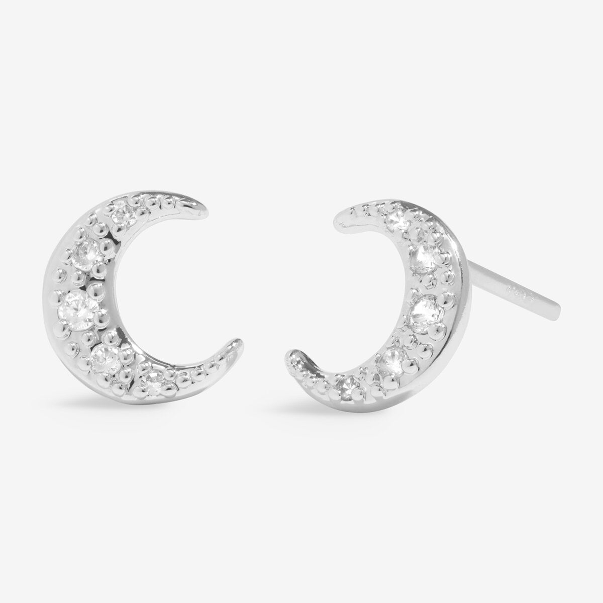 Moments To Shine 'Love You To The Moon' Stud Earrings In Silver Plating 10333