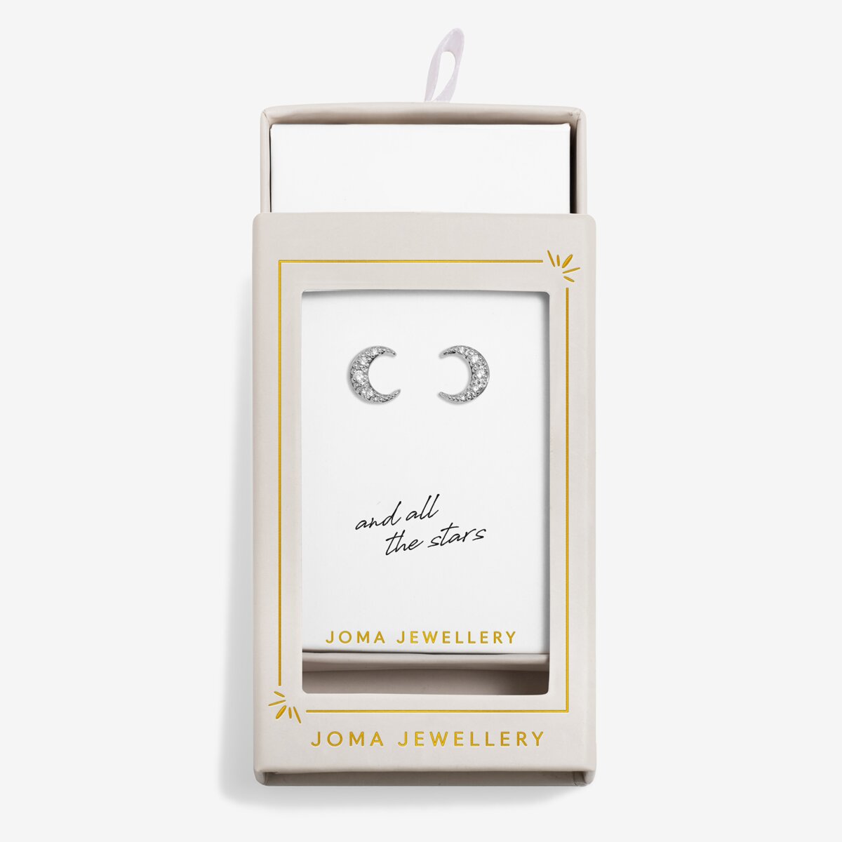 Moments To Shine 'Love You To The Moon' Stud Earrings In Silver Plating 10333