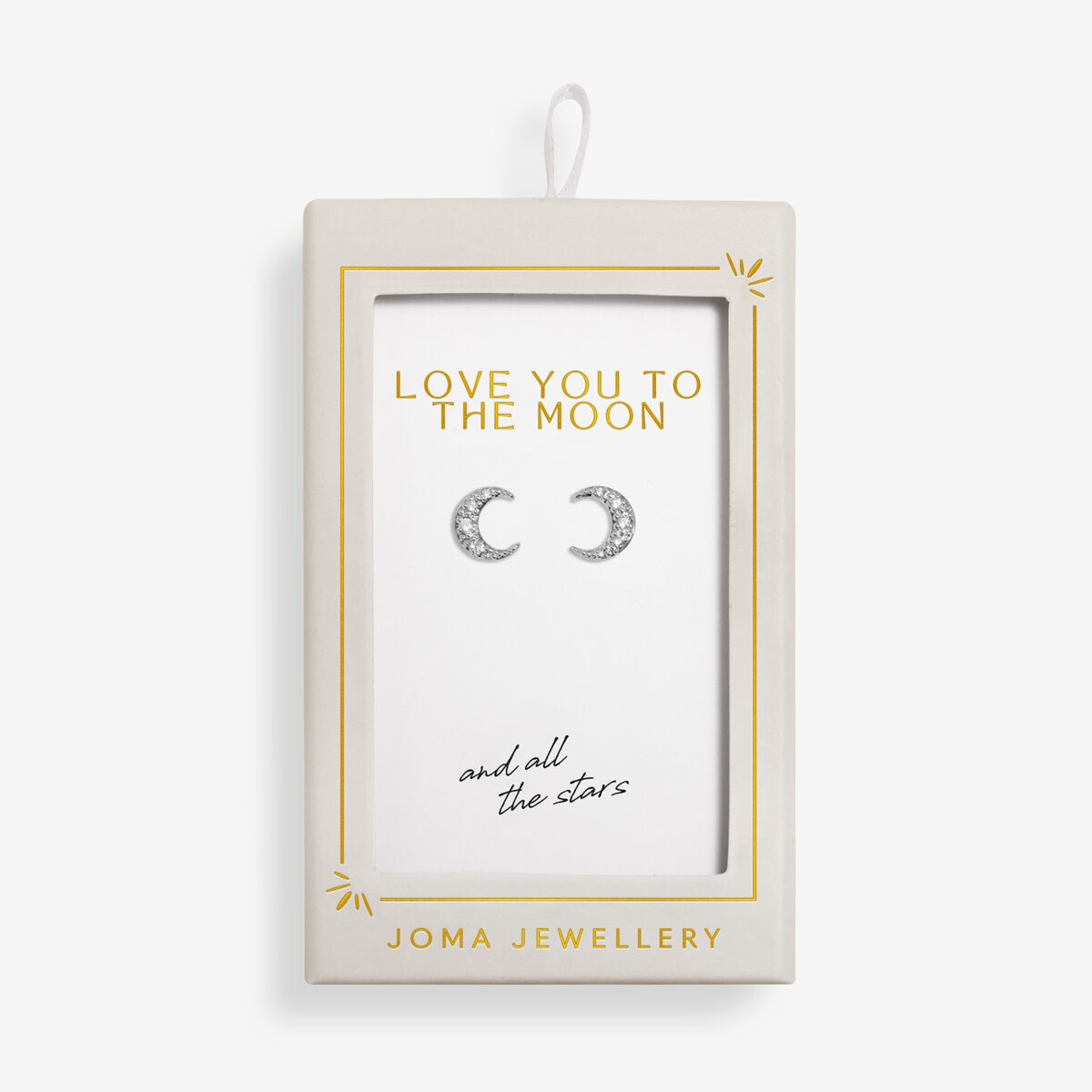 Moments To Shine 'Love You To The Moon' Stud Earrings In Silver Plating 10333