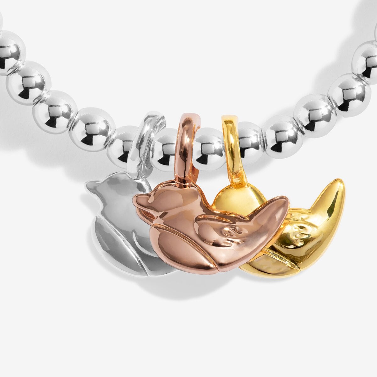 A Little Charmed Moments 'Robins Appear When Loved Ones Are Near' Bracelet In Silver, Gold, and Rose Gold Plating 10471