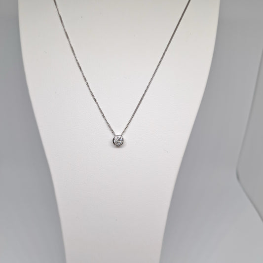 Collinsons 18ct White Gold Diamond Solitaire Pendant 0.30ct