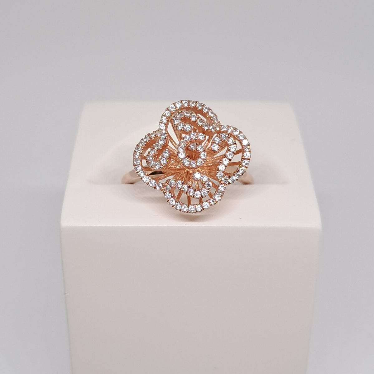Collinsons Sterling Silver & 9ct Rose Gold Plated Cascade Ring size M