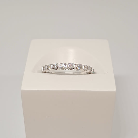 Collinsons 18ct White Gold Round Diamond Eternity Band 0.38ct