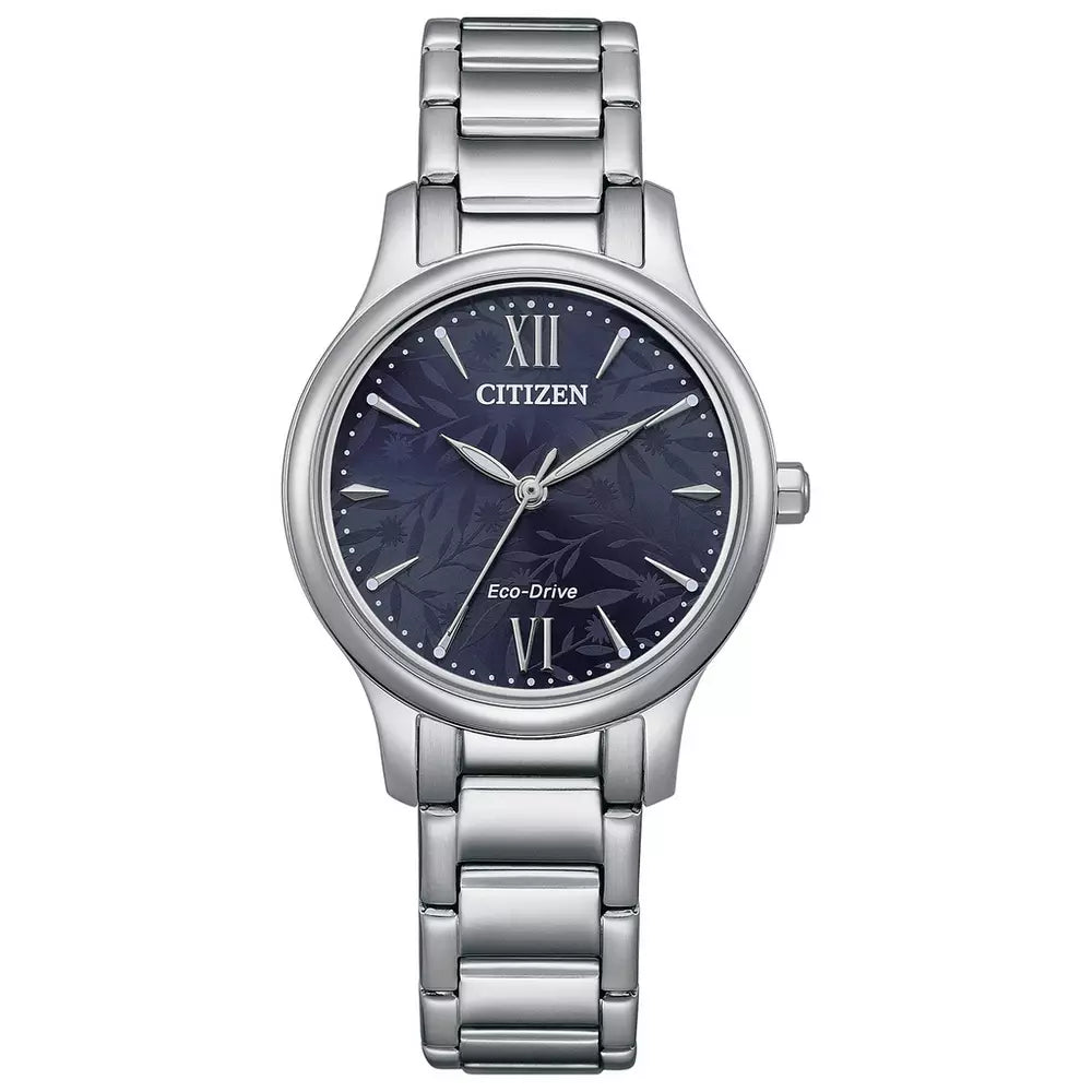 Citizen Watch Ladies Eco-Drive Blue Leaf Dial Watch EM0899-72L