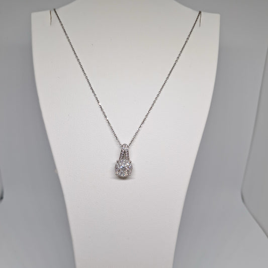 Collinsons 18ct White Gold Illusion set Diamond Pendant 0.51ct