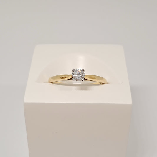 Collinsons 18ct Yellow Gold & Platinum Diamond Solitaire 0.22ct