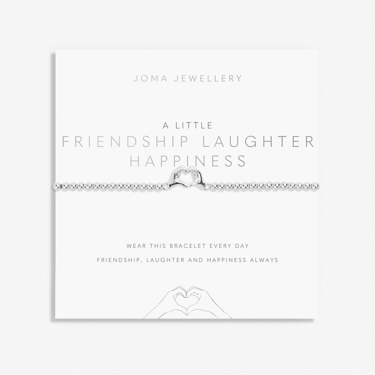 A Little 'Friendship Laughter Happiness' Bracelet In Silver Plating 7019