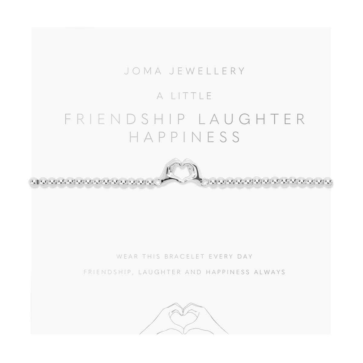 A Little 'Friendship Laughter Happiness' Bracelet In Silver Plating 7019