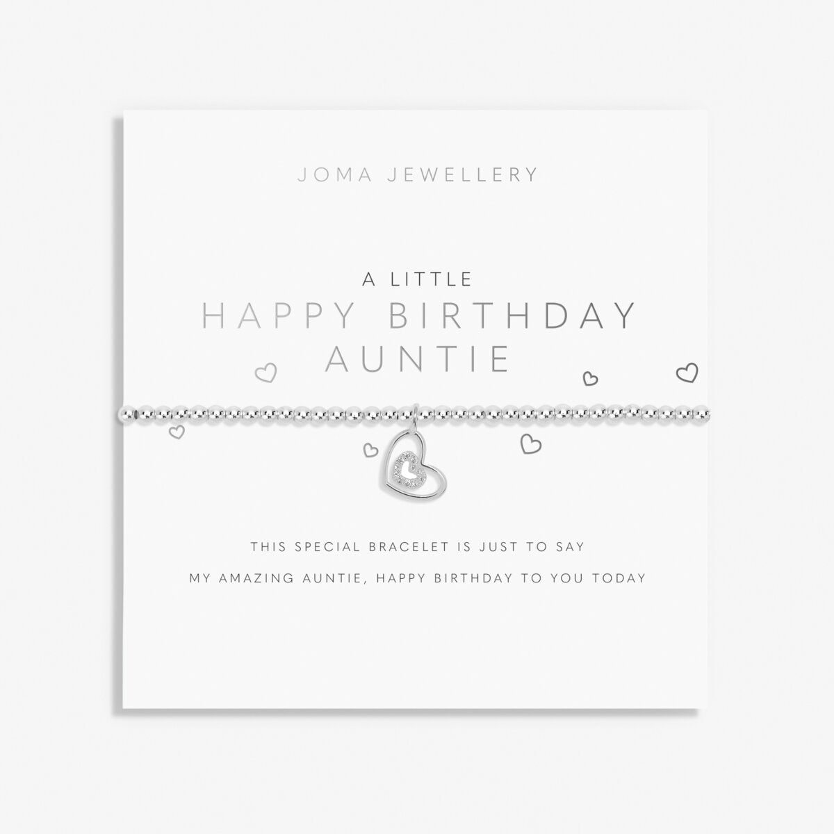 A Little 'Happy Birthday Auntie' Bracelet In Silver Plating 7408