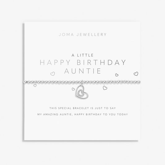 A Little 'Happy Birthday Auntie' Bracelet In Silver Plating 7408