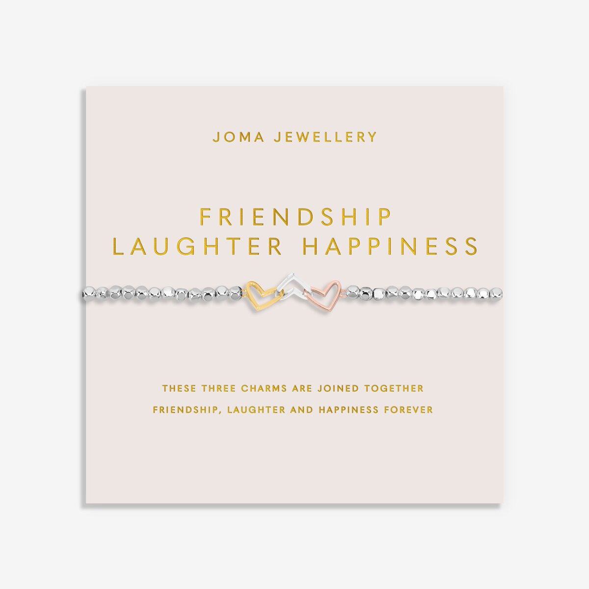 Forever Yours 'Friendship Laughter Happiness' Bracelet In Silver Plating 8278