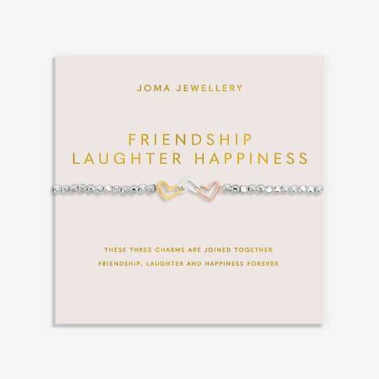 Forever Yours 'Friendship Laughter Happiness' Bracelet In Silver Plating 8278