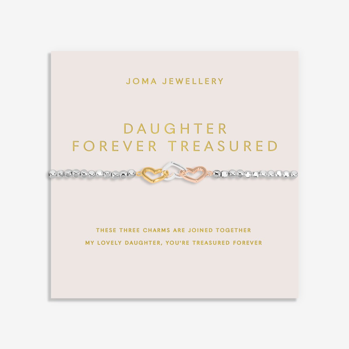 Forever Yours 'Daughter Forever Treasured' Bracelet In Silver, Gold Plated & Rose Gold Plated 8282