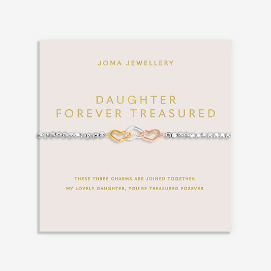 Forever Yours 'Daughter Forever Treasured' Bracelet In Silver, Gold Plated & Rose Gold Plated 8282