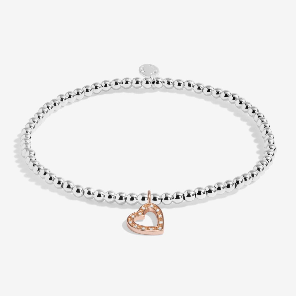 A Little 'Happy Birthday Beautiful' Bracelet in Silver and Rose Gold Plating 9013