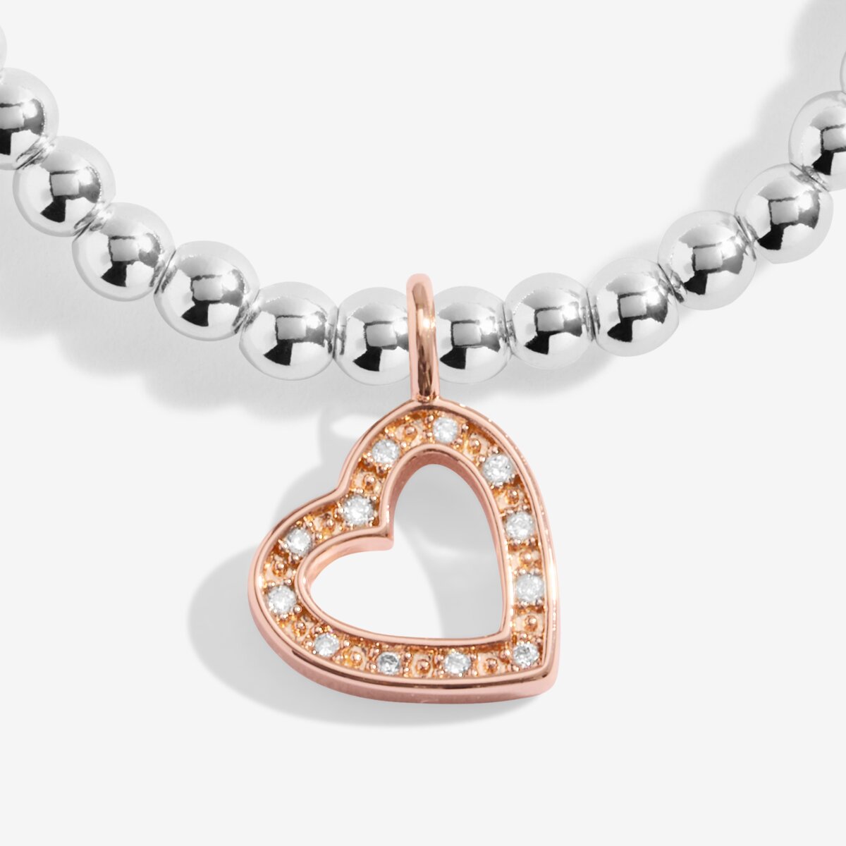 A Little 'Happy Birthday Beautiful' Bracelet in Silver and Rose Gold Plating 9013