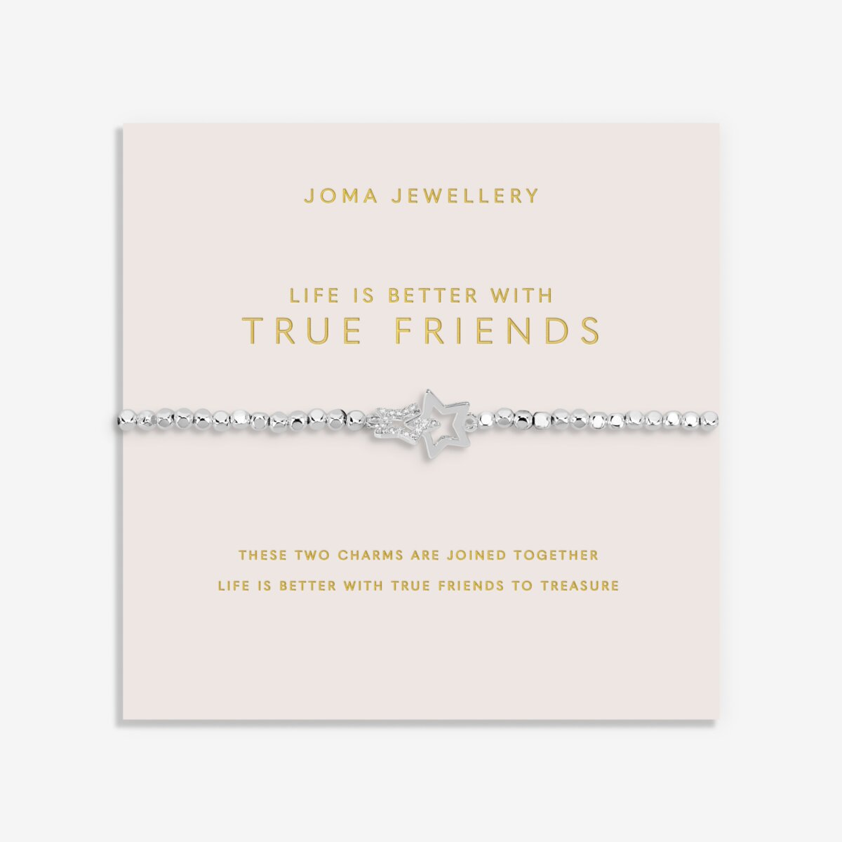 Forever Yours 'Life is better with true friends' Bracelet In Silver Plating 9349