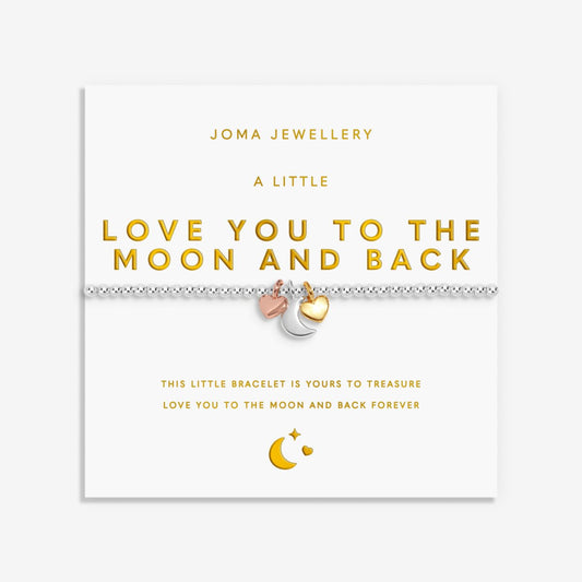A Little Charmed Moments 'Love you to the moon and back' Bracelet In Silver, Gold, and Rose Gold 9770