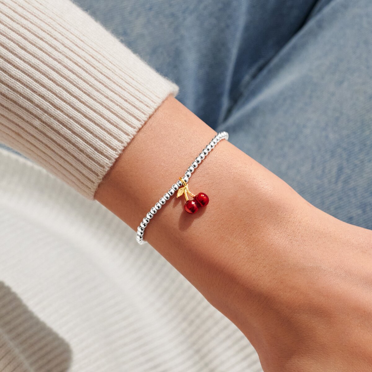 A Little Vibes 'Cherry on Top' Bracelet In Silver Plating 9832