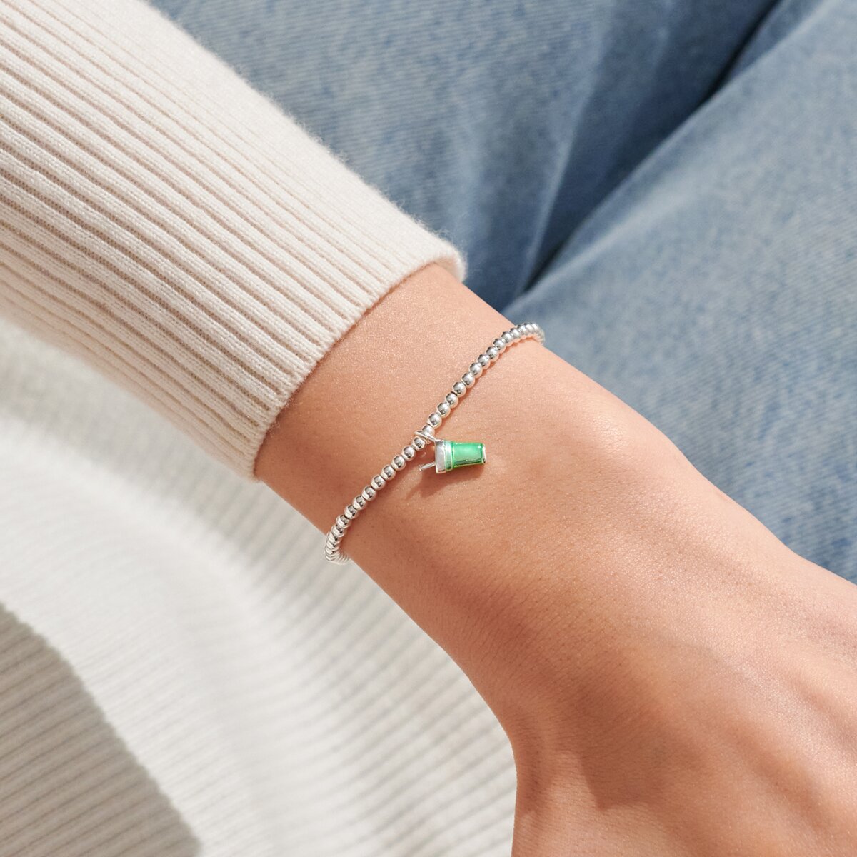A Little Vibes 'Matcha Made in Heaven' Bracelet In Silver Plating 9834