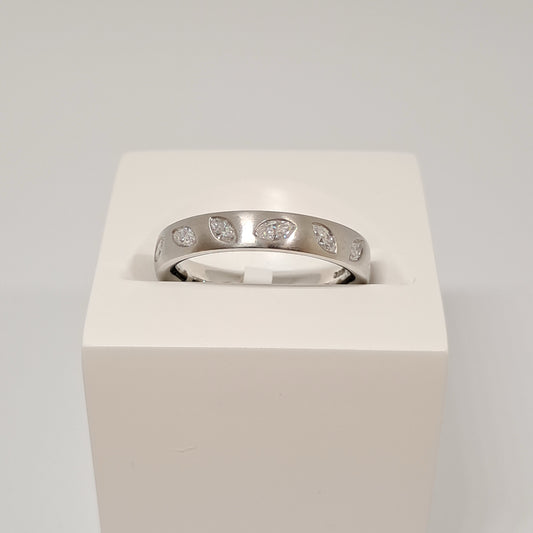 Collinsons Platinum Marquise Cut Leaf Diamond Full Band 0.77ct