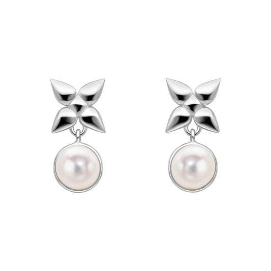 Laura Ashley Hartley Check Pearl Drop Earrings