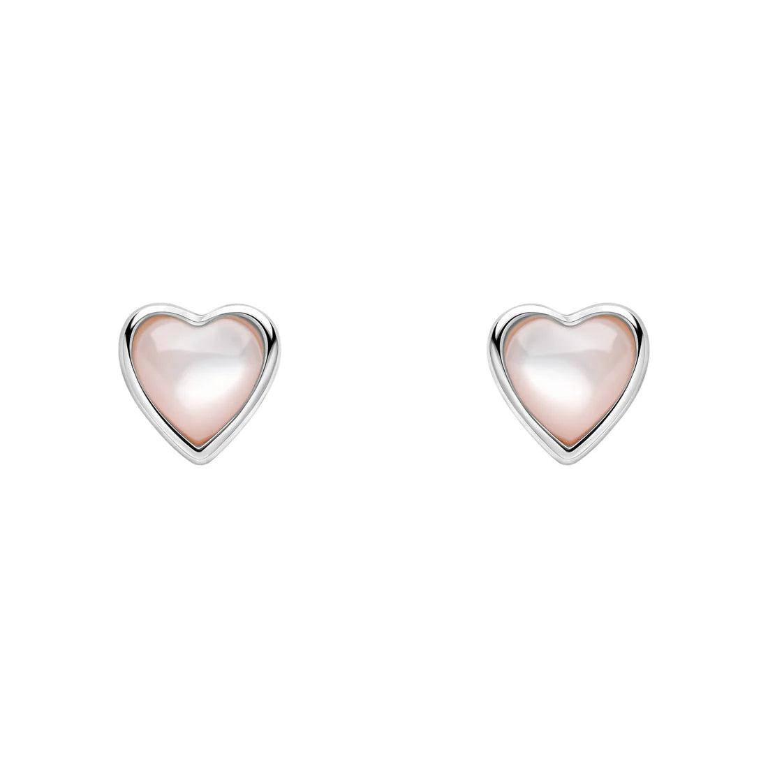 Laura Ashley Rosmere Love Heart Heart Stud Earrings with Pink Shell Pearl
