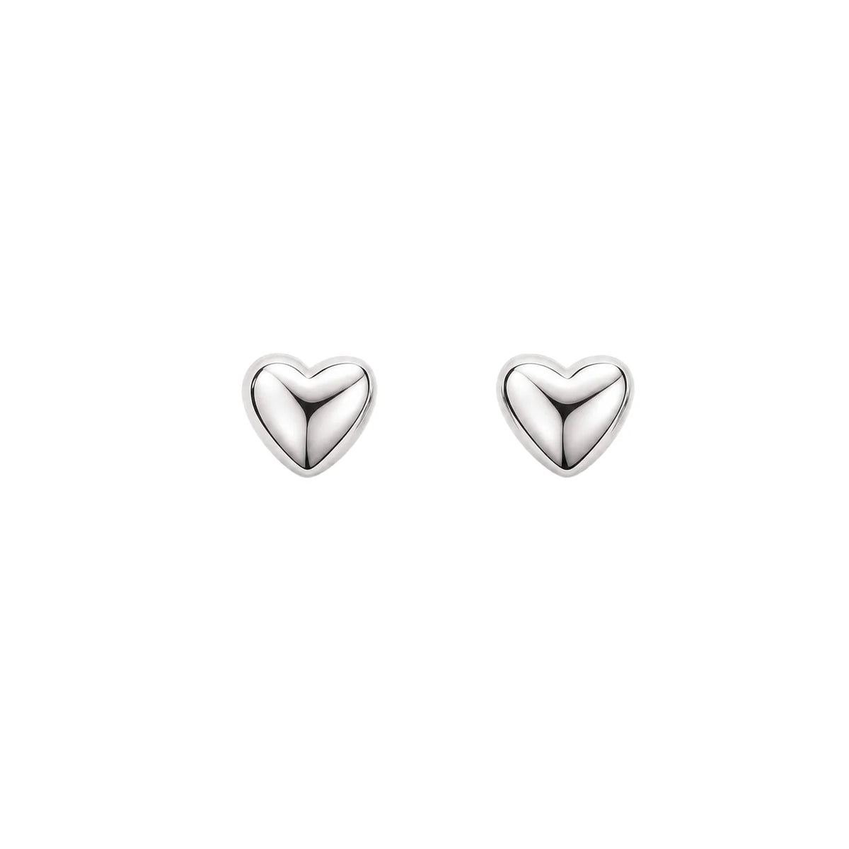 Small Heart Stud Earrings Silver