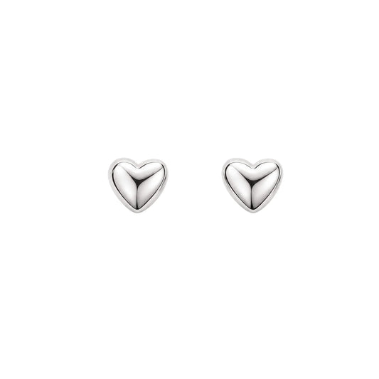 Small Heart Stud Earrings Silver