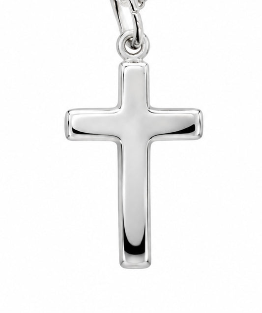 Sterling Silver Plain Cross and Chain