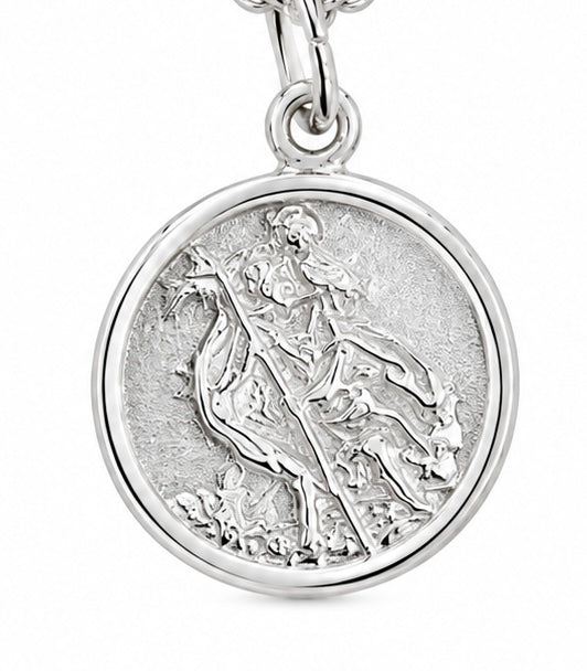 Sterling Silver St. Christopher Pendant & Chain
