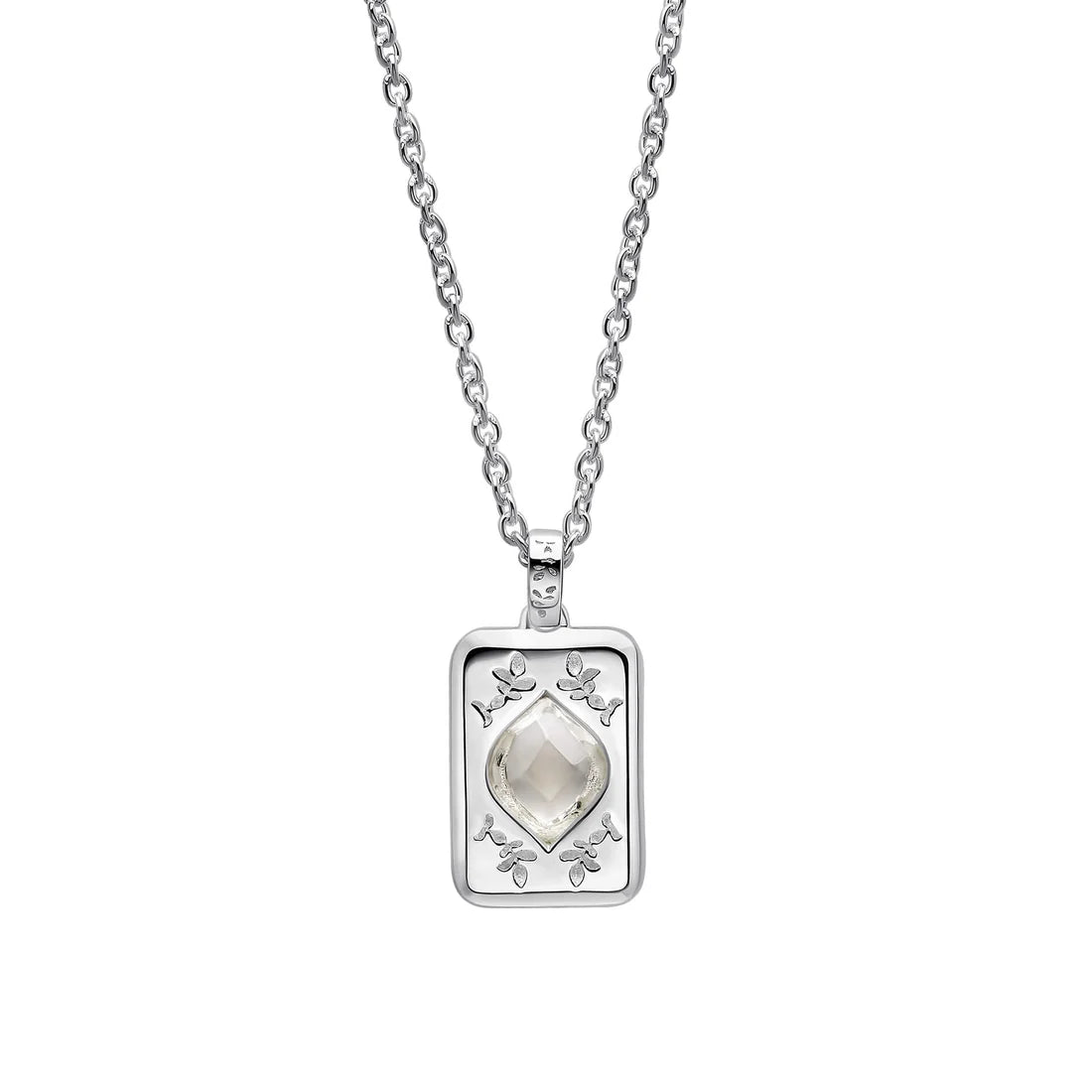 Laura Ashley Foscot Damask Folklore White Topaz Necklace