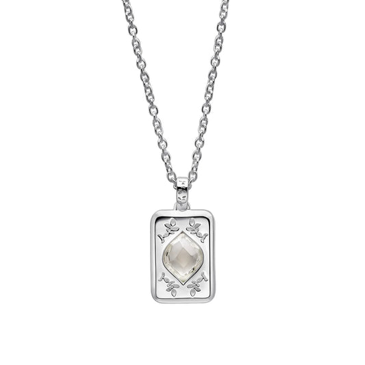 Laura Ashley Foscot Damask Folklore White Topaz Necklace