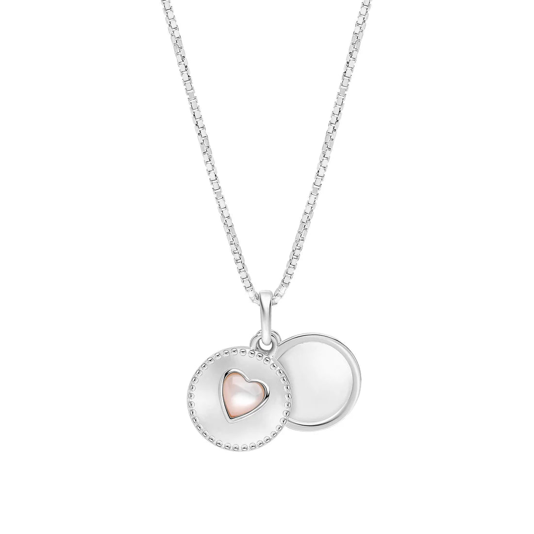 Laura Ashley Rosmere Love Heart Necklace with Pink Shell Pearl
