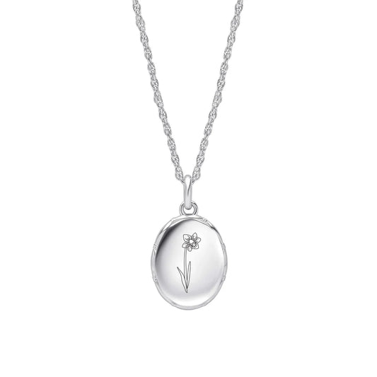 Laura Ashley Ferndale Border Birth Blooms Locket March