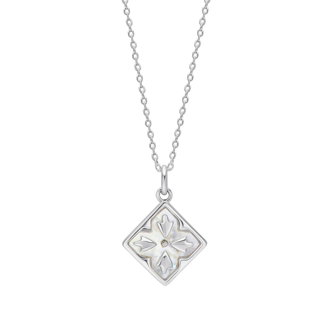 Laura Ashley Mr Jones White Mother of Pearl Inlay Necklace