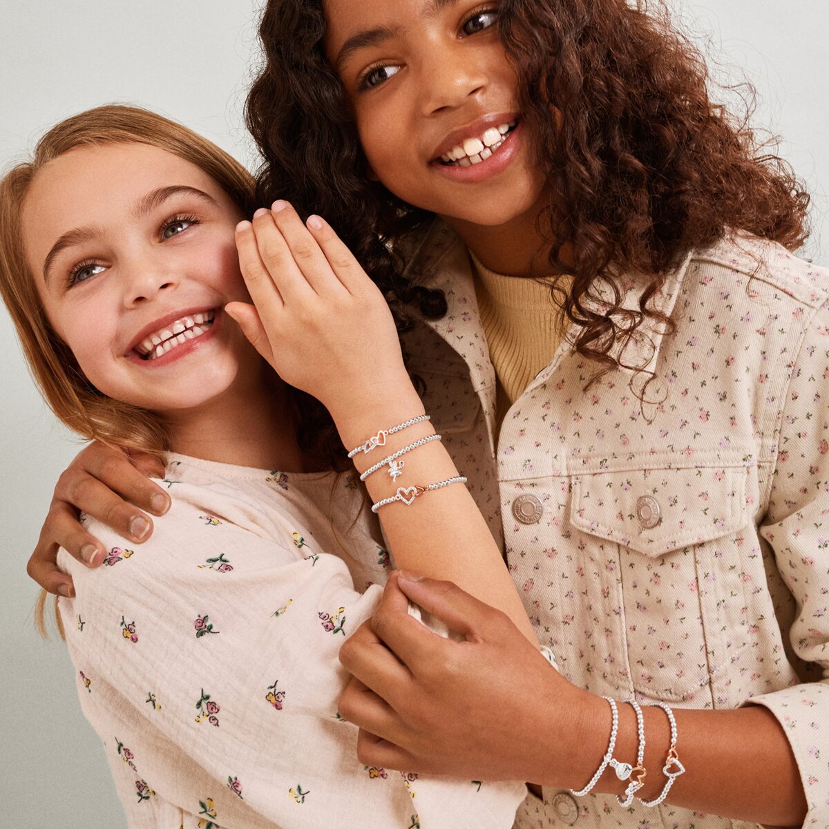 Kids' A Little 'Love You Sister' Bracelet In Silver and Rose Gold Plating c1107