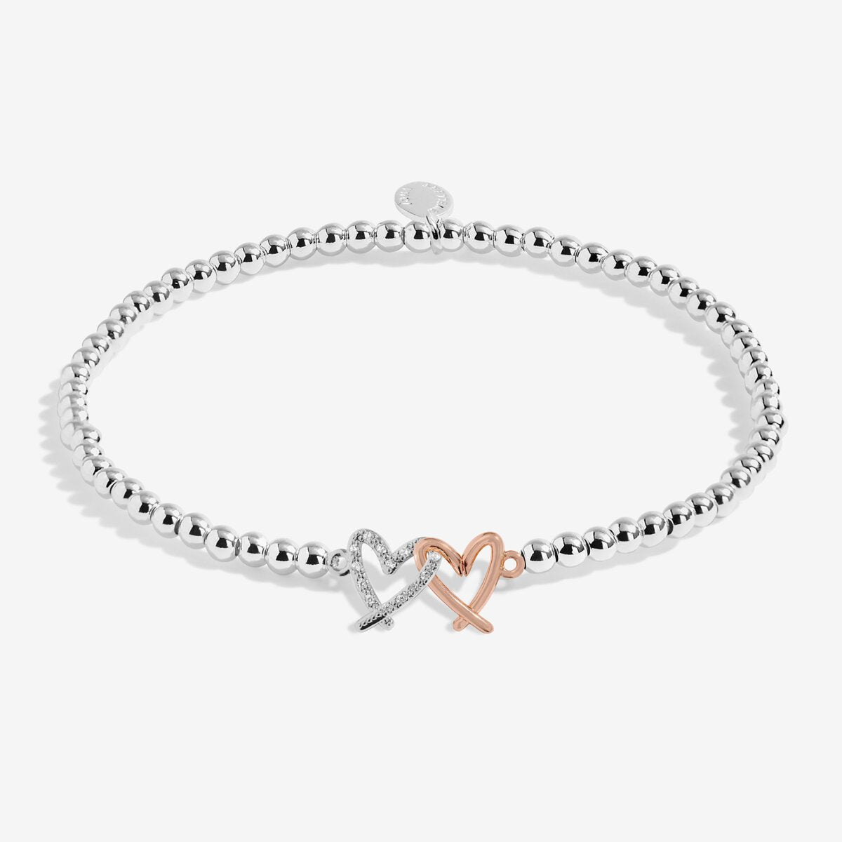Kids' A Little 'Love You Bestie' Bracelet In Silver and Rose Gold Plating c1111
