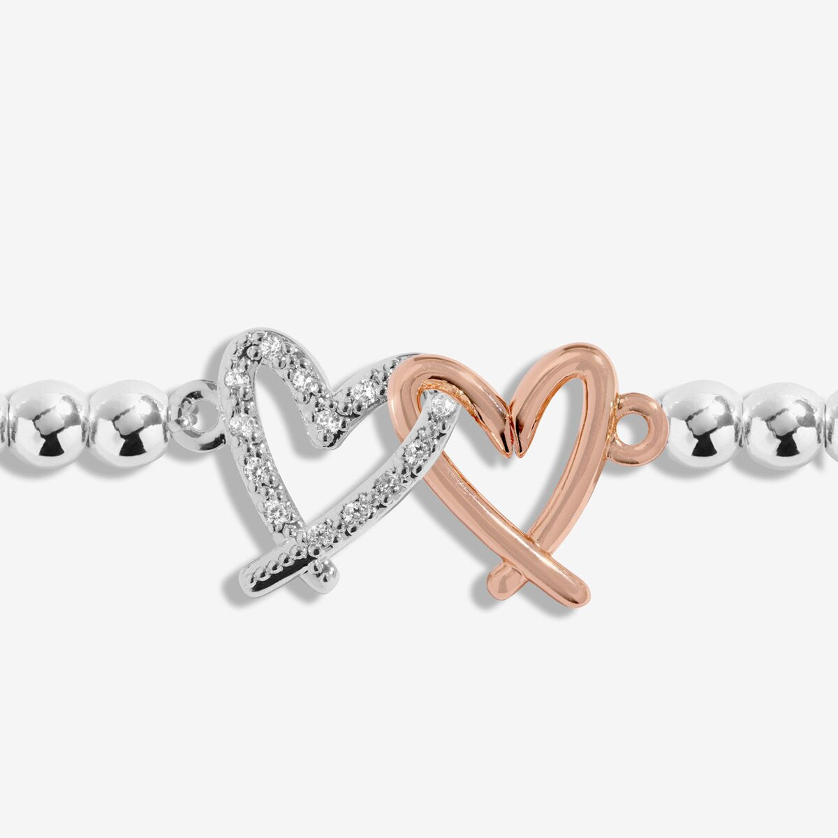 Kids' A Little 'Love You Bestie' Bracelet In Silver and Rose Gold Plating c1111